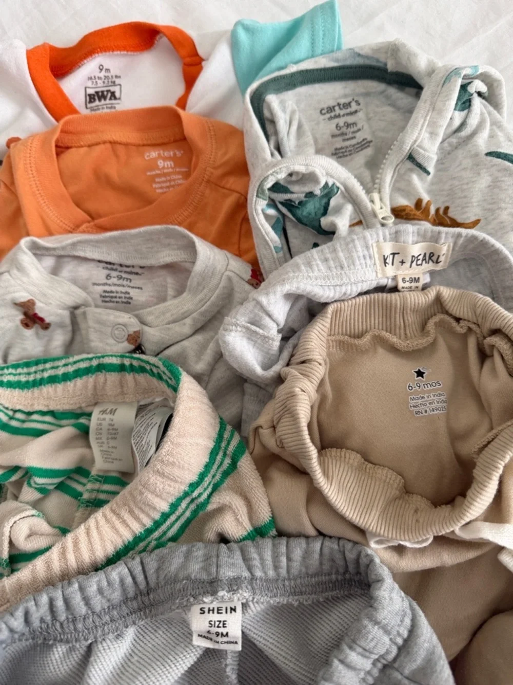 Carter's Orange & Neutral Kids Matching Jogger Set